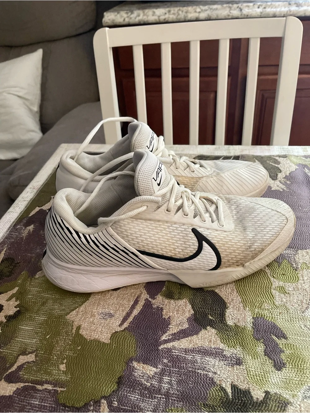 Nike White Sneakers with Black Swoosh